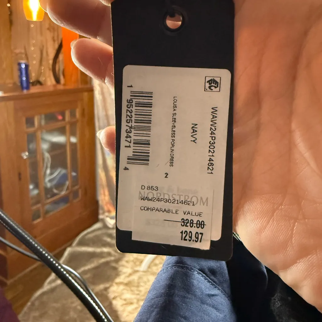 Rag & Bone Louisa Poplin Mini Dress in Navy - Image 5