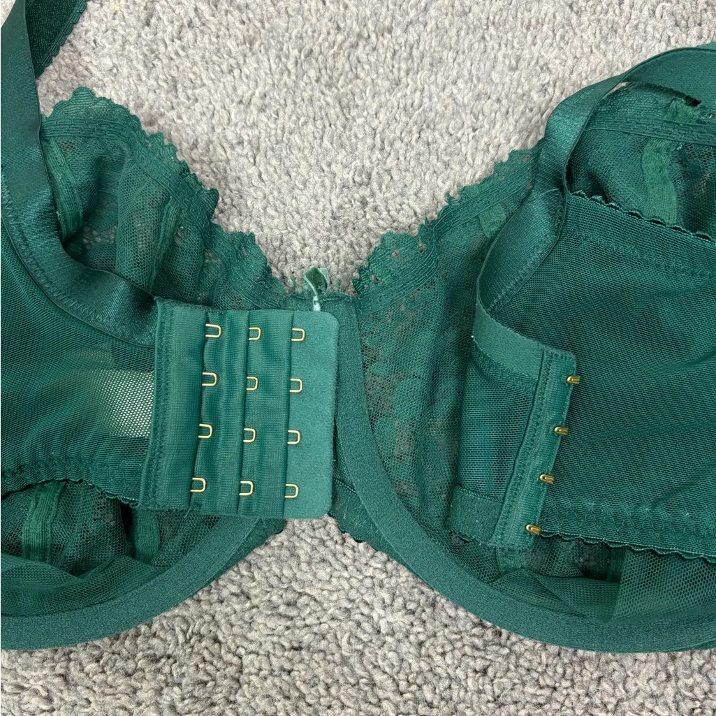 Green lacey bra 38h Size undefined - Image 6