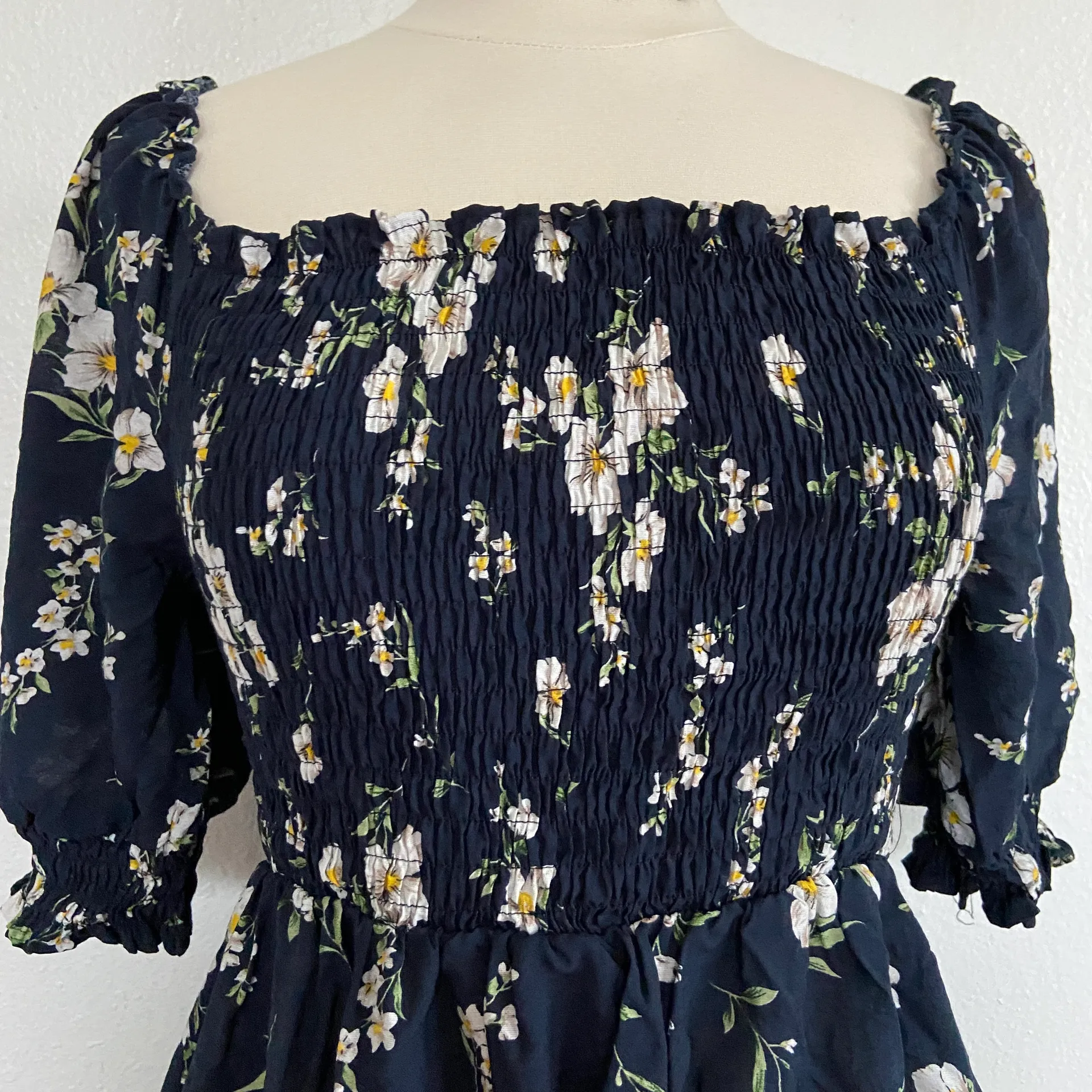 Sweet Rain Floral Off The Shoulder Smocked Dress - Image 3