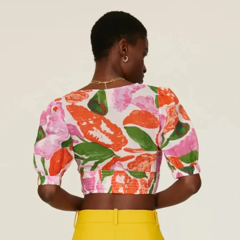 Banjanan Floral Aurora Top White Size XS - Image 3