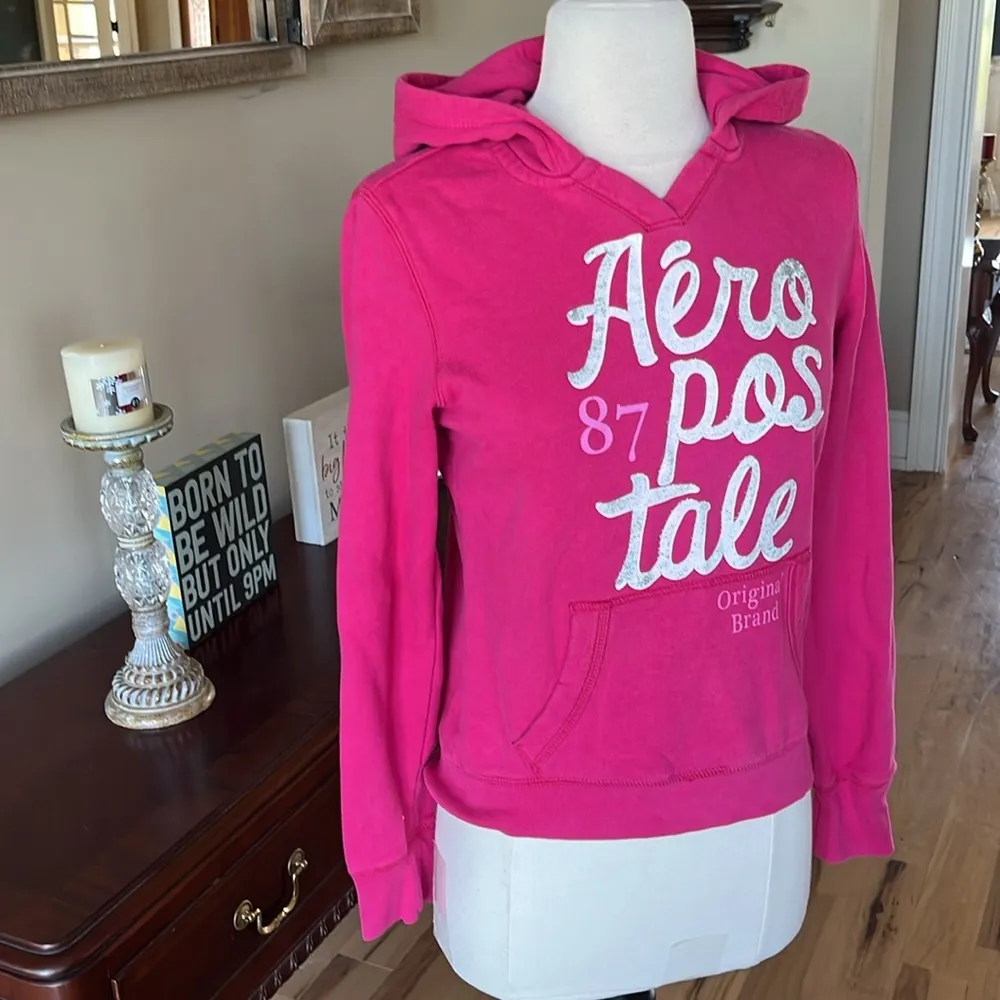 Aeropostale Pink Cotton Hoodie fits like XS - Image 2