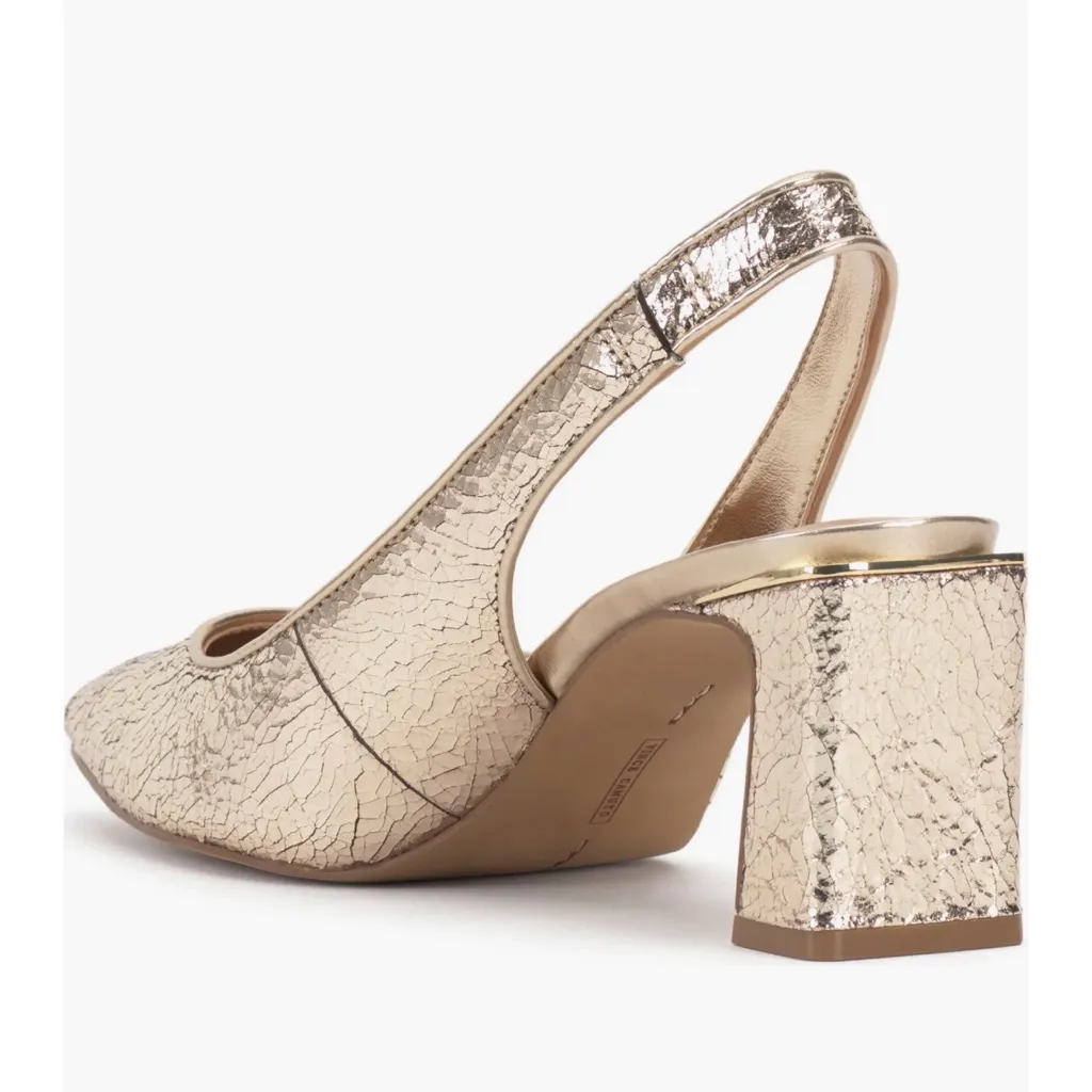 Vince Camuto Women's Hamden Slingback Gold Pumps Heels Shoes 7 - Image 8