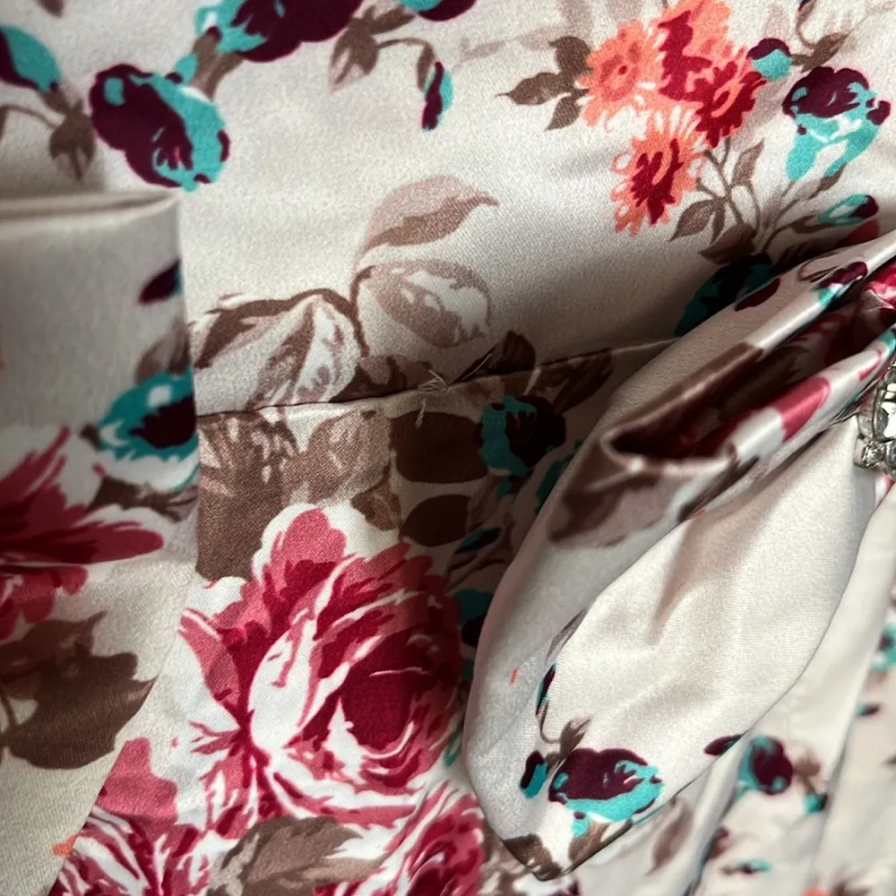 Babylon Collection Italia satin dress with bows and chiffon Pink Size 4 - Image 5