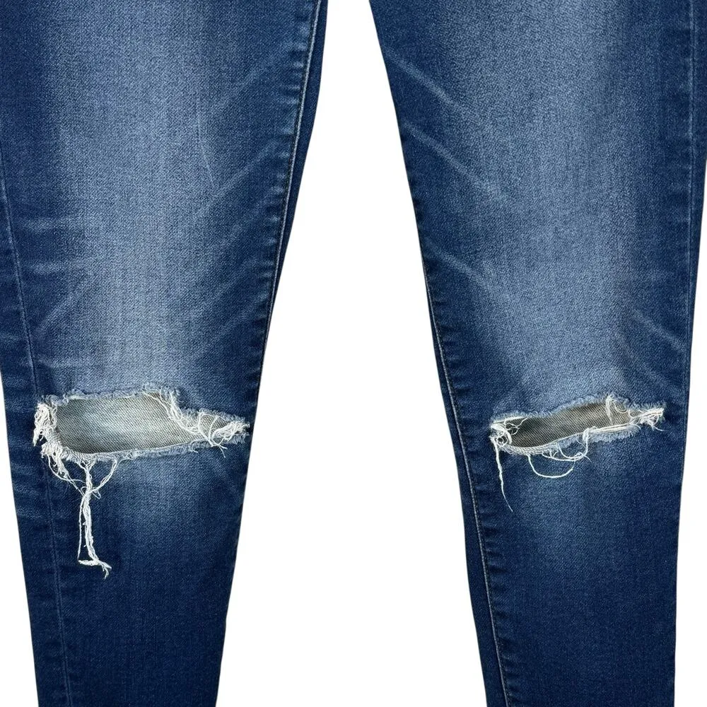 American Eagle SZ 6 Super Hi-Rise Jeggings Jeans Distressed Stretch Frayed Hems - Image 3