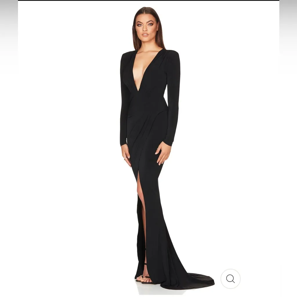 NWT Nookie Plunge Neck Farrah Gown in Black Sz XS $299‎ - Image 3