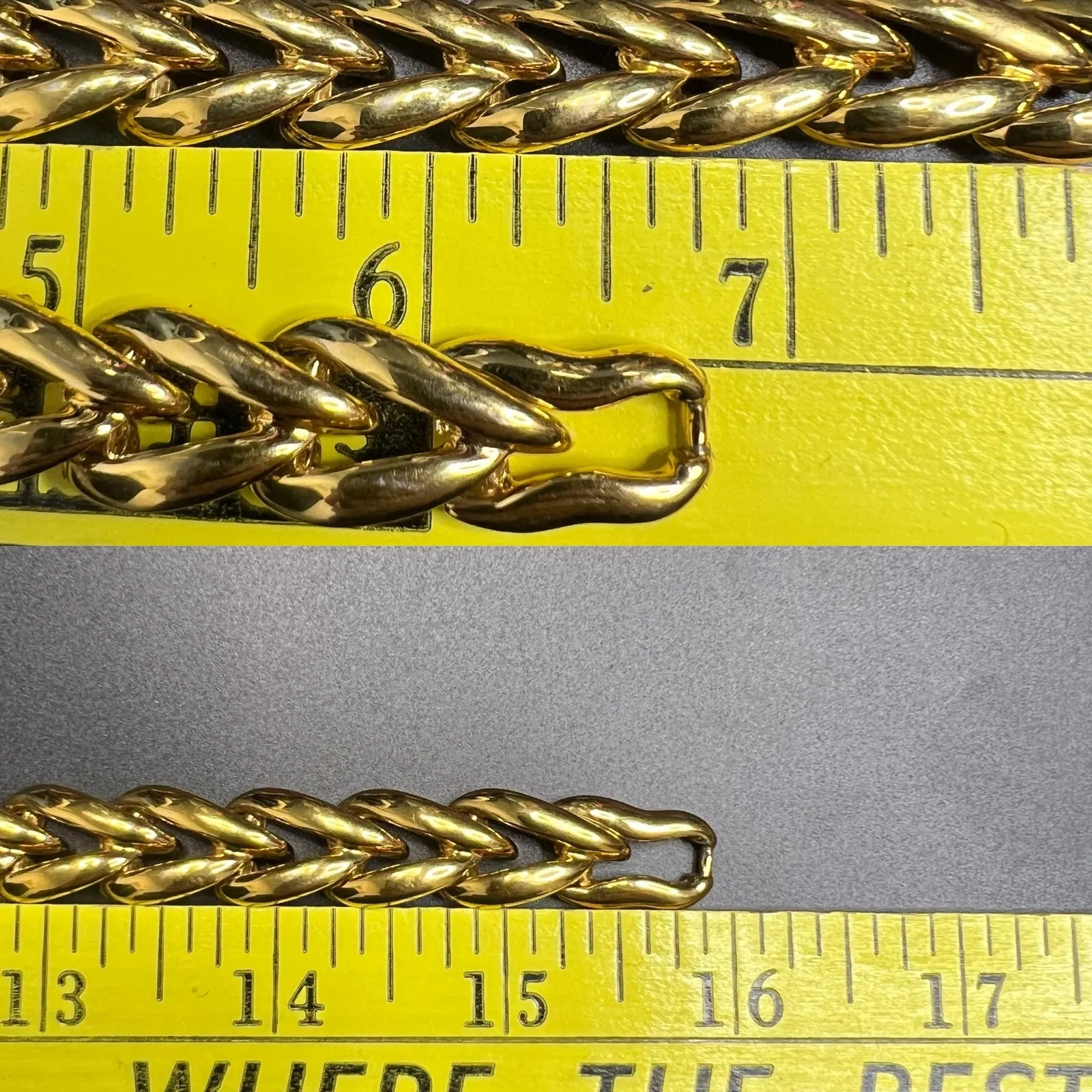 Vintage Napier Gold Tone Chucky Chain Chocker Necklace Bracelet Set - Image 3