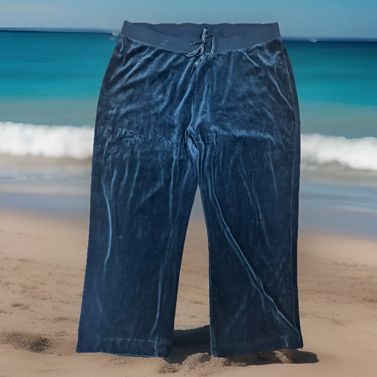 Y2K N.Y.L.Velour Tracksuit Set Plus Sz3x Black 2pc Classic Velvet Bling Zipper Size undefined - Image 4