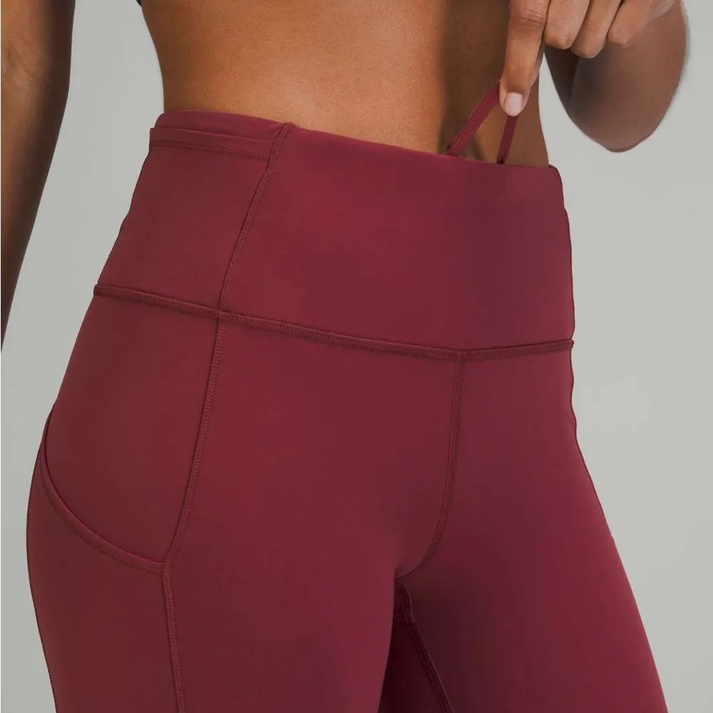 Lululemon Fast and Free High-Rise Tight 28" *Brushed Nulux Mulled Wine Size 14 - Image 3
