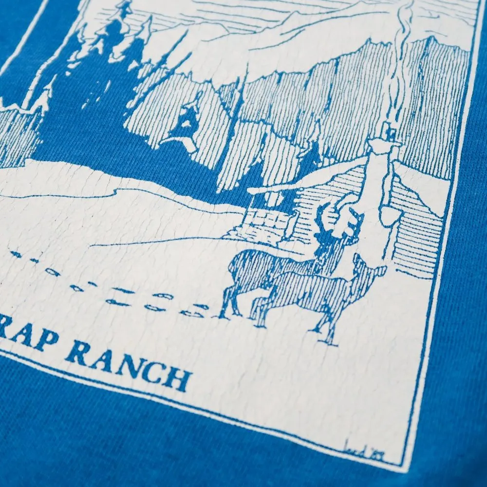 Vintage 80s Hanes Teal Blue Bear Trap Ranch Colorado Crewneck Sweatshirt - Image 4