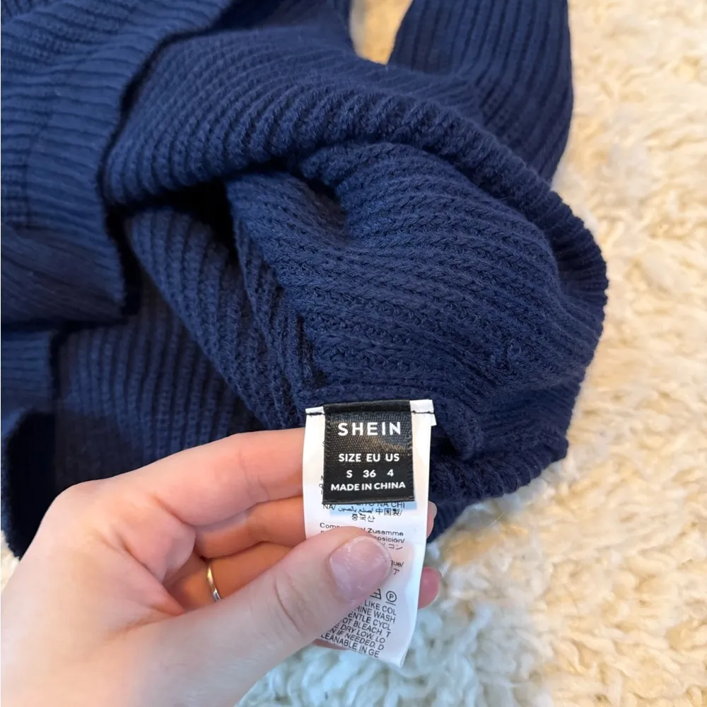 SHEIN Blue off shoulder Knit Sweater - Image 3