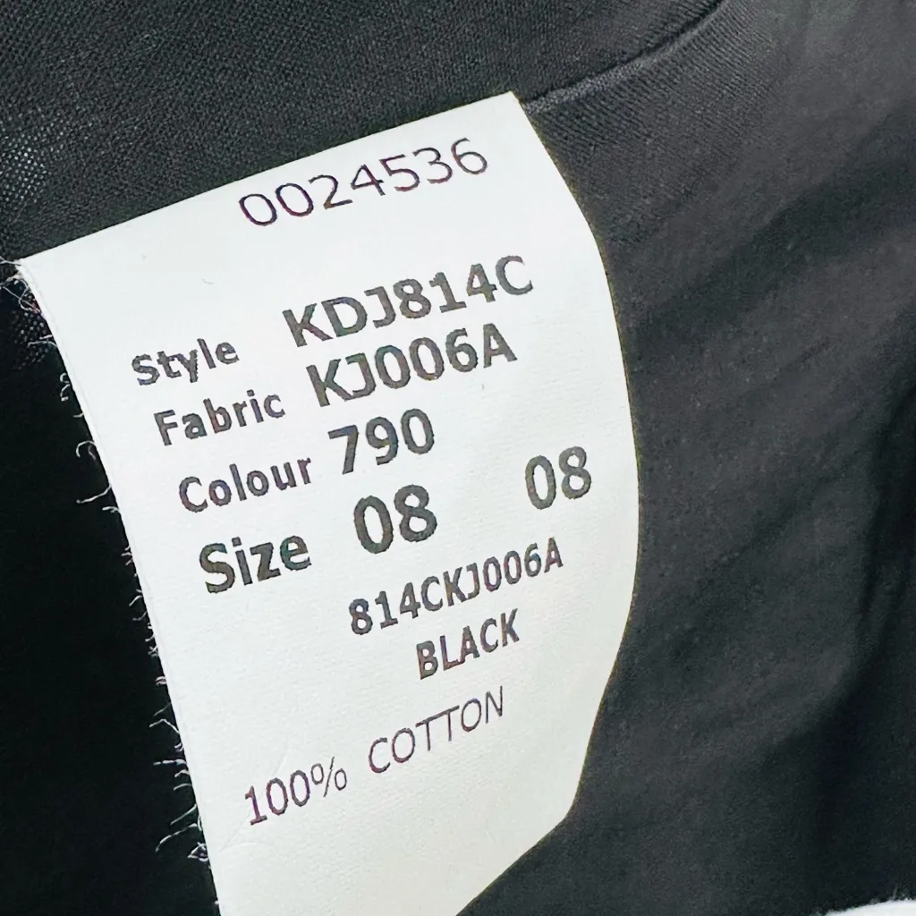 Michael Kors Double Crepe Black Blazer Jacket with White Trim Size 8 - Image 8