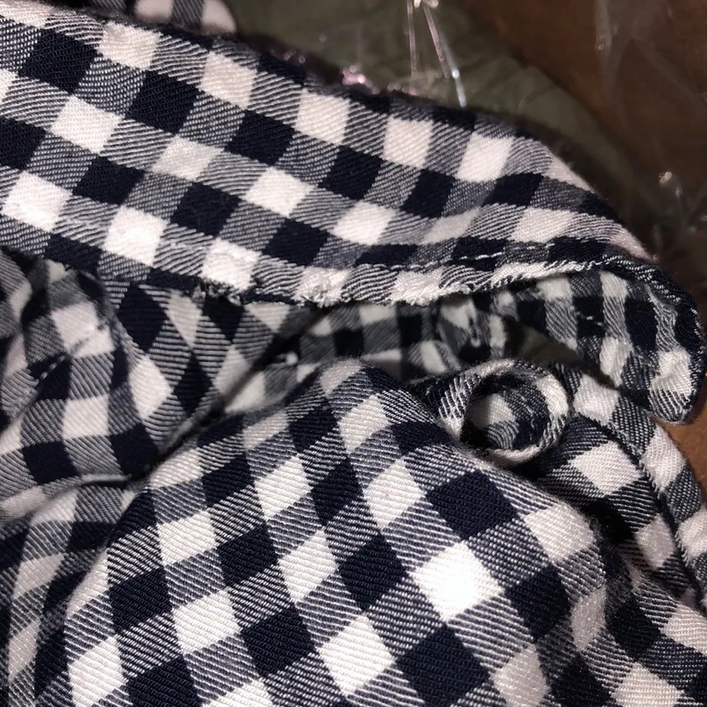 Como vintage large gingham floral flannel top - Image 10