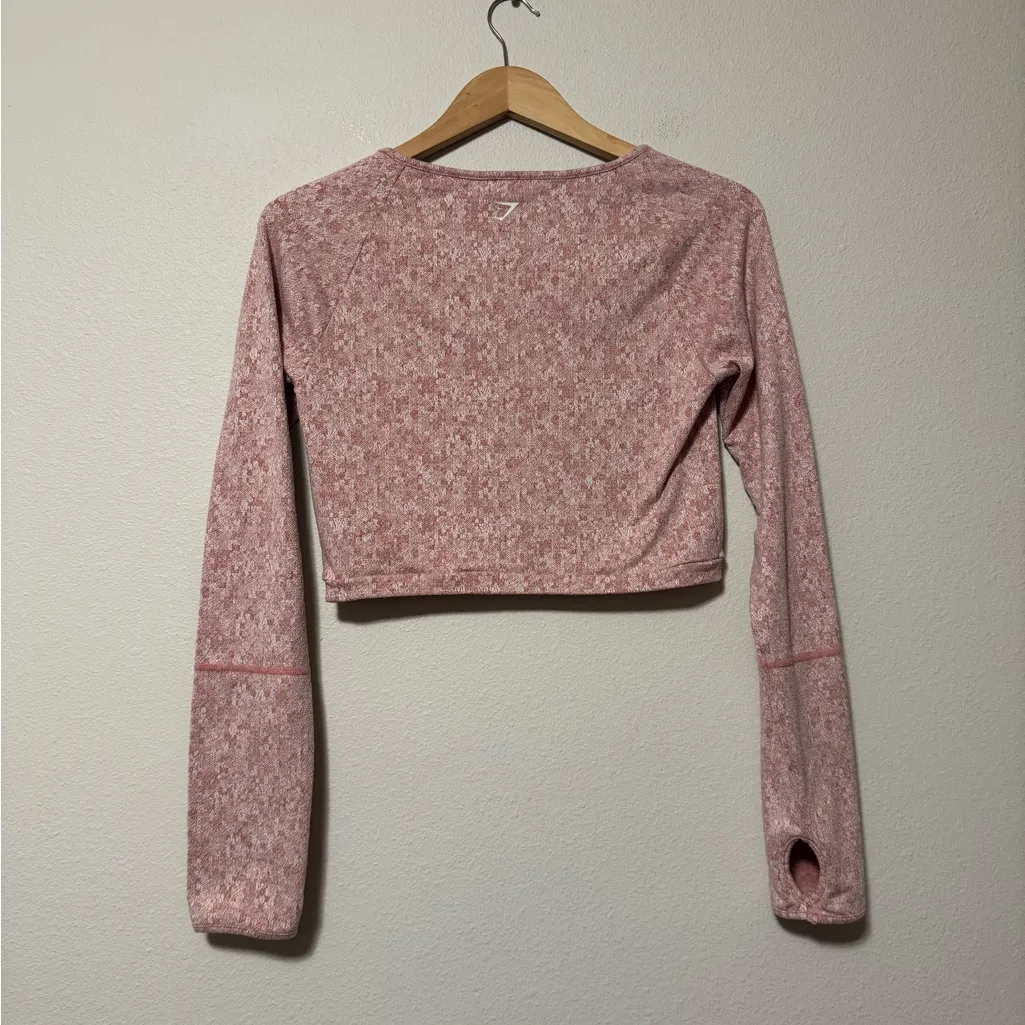 Gymshark Pink Long Sleeve Crop Top - Image 2