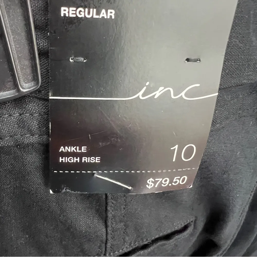 INC International Concepts Size 10 Ankle High Rise Black Cargo Pants W/T… - Image 8