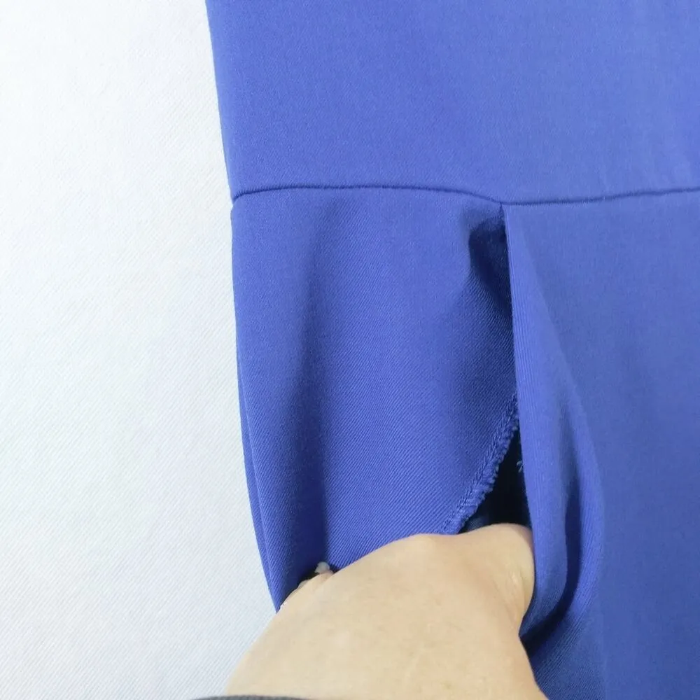 J.Crew Blue Sleeveless Wool Sheath Dress Size 2 - Image 4