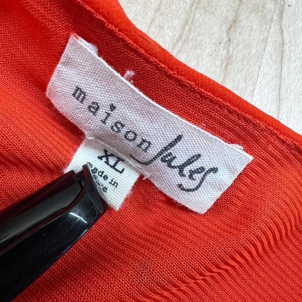 Maison Jules Heart Print Chiffon Short Flutter Sleeve Dress Size XL - Image 9