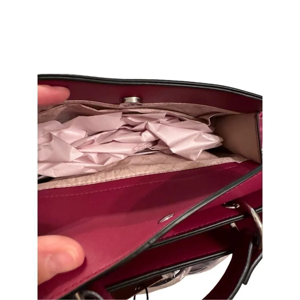 NEW Steve Madden Bevelynn Cranberry Satchel Small Purse with Zip Pouch - Image 9