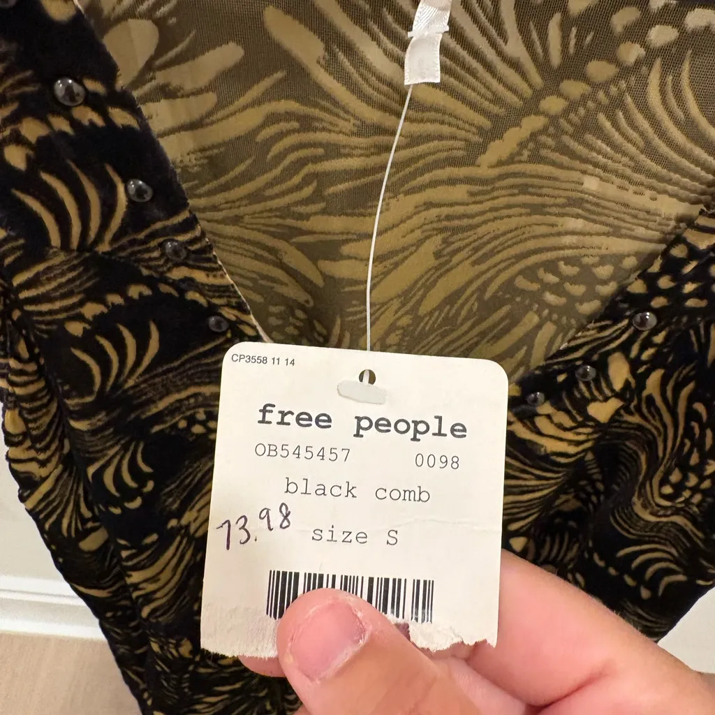 NWT Free People Ellie Burnout Velvet Dress - Image 4