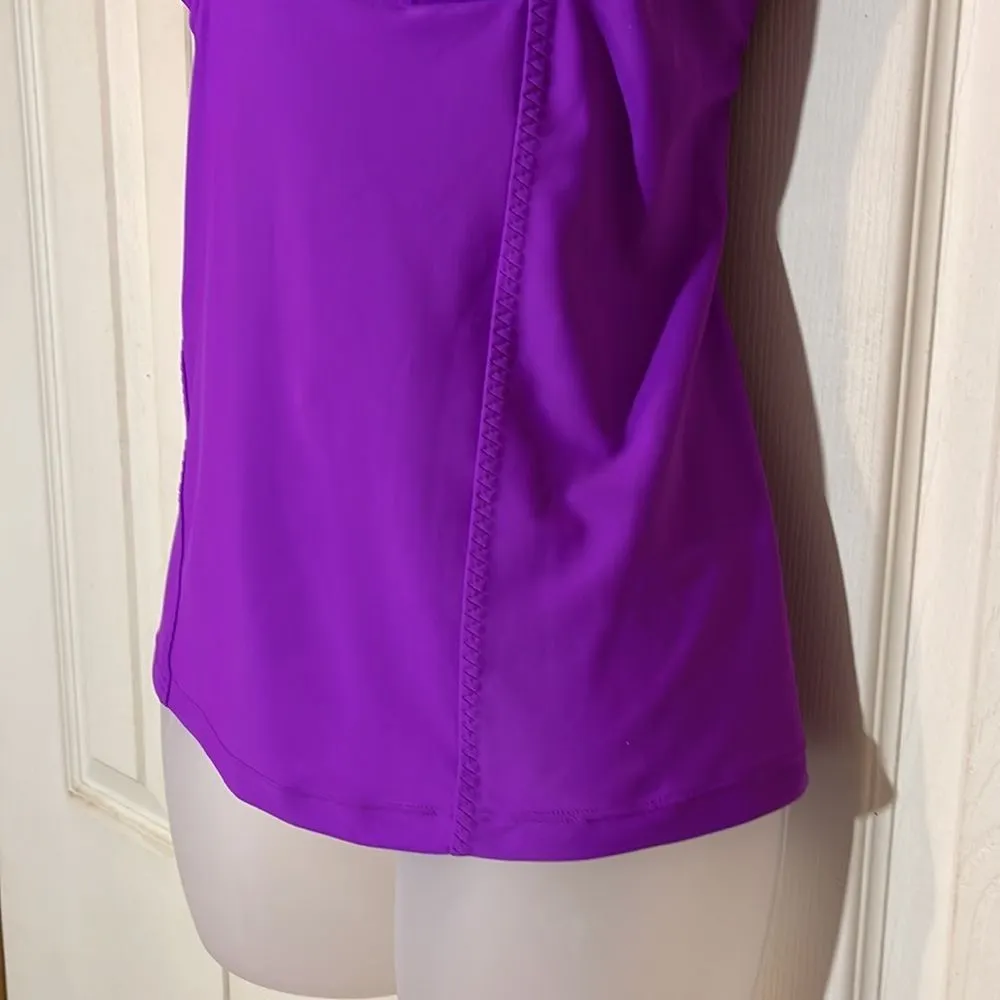 Athleta Bright Purple Athletic Tank Top Built In Underwire Bra 34D 34DD Tall - Image 8