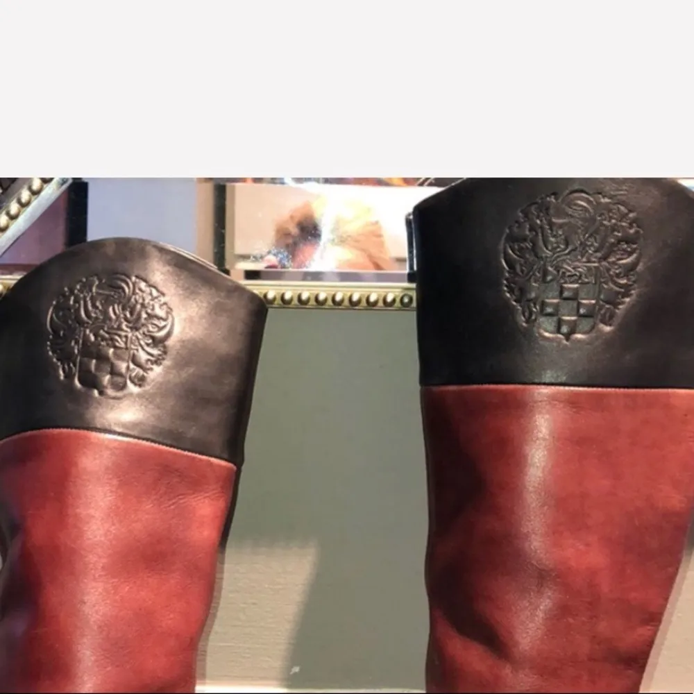 Vince Camuto Brown & Black Leather Riding Boots - Image 6