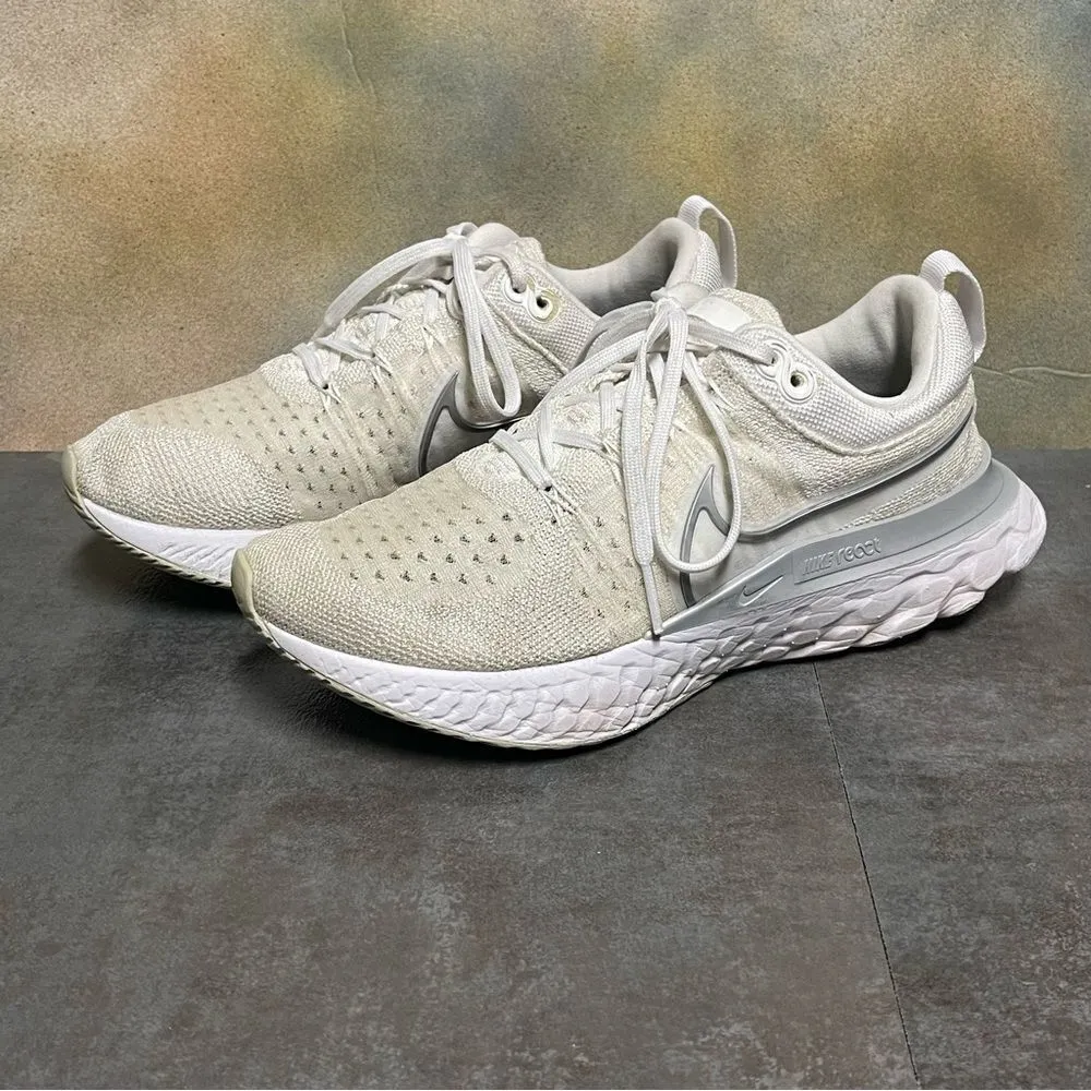Nike React Infinity Run Flyknit 2 CT2423-102 Women's White Sneakers Size 7.5 - Image 2
