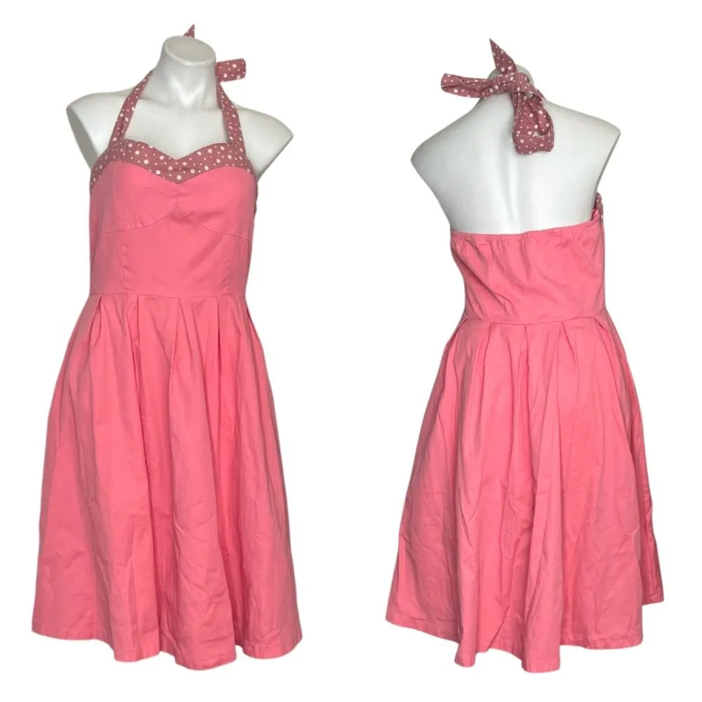 LINDY BOP Halter Dress Carolina Rockabilly Pin Up 50s Polka Dot Trim Size XL - Image 13