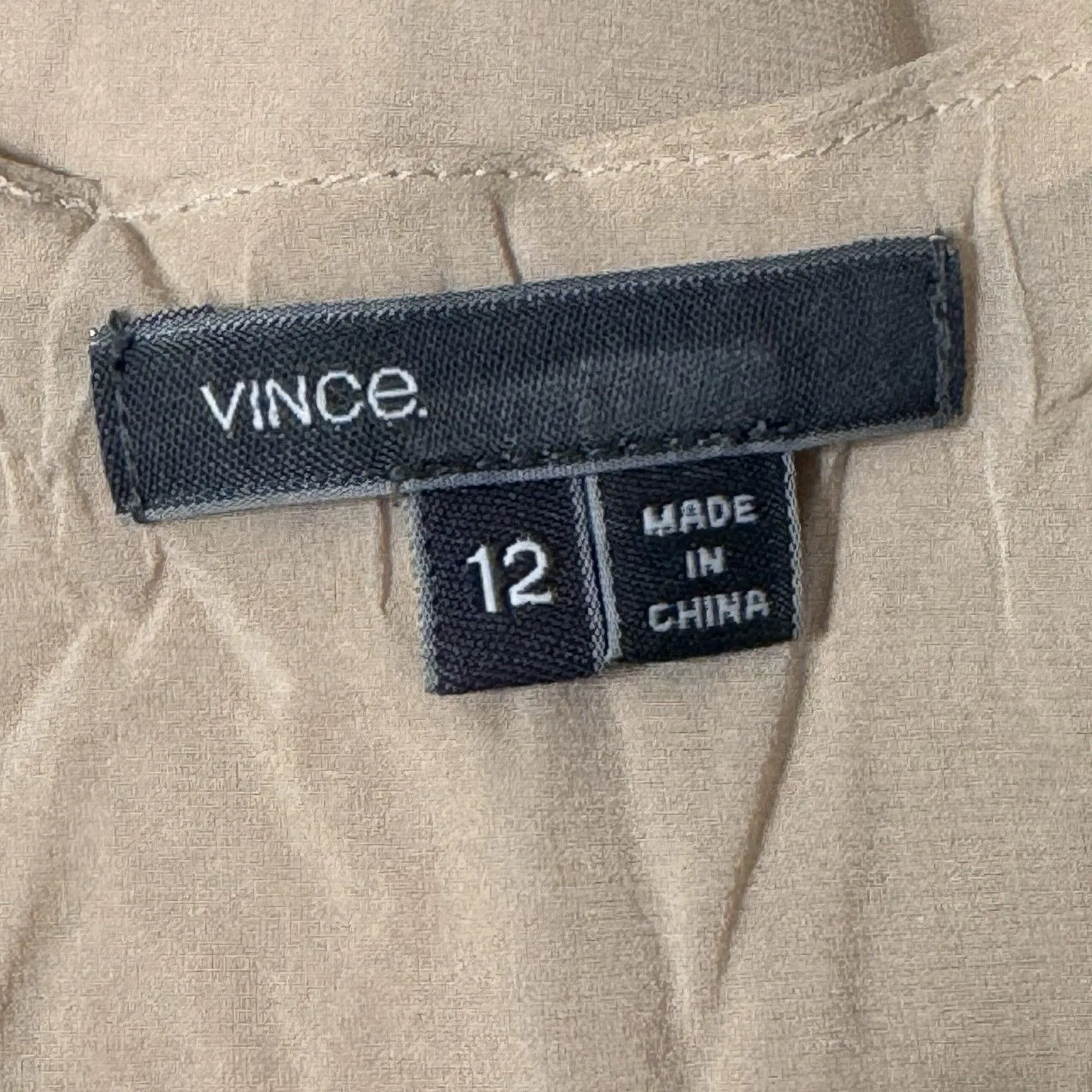 Vince Womens Leather Silk Sleeveless Tunic Tank Top Size 12 Pink Quiet Luxury - Image 4