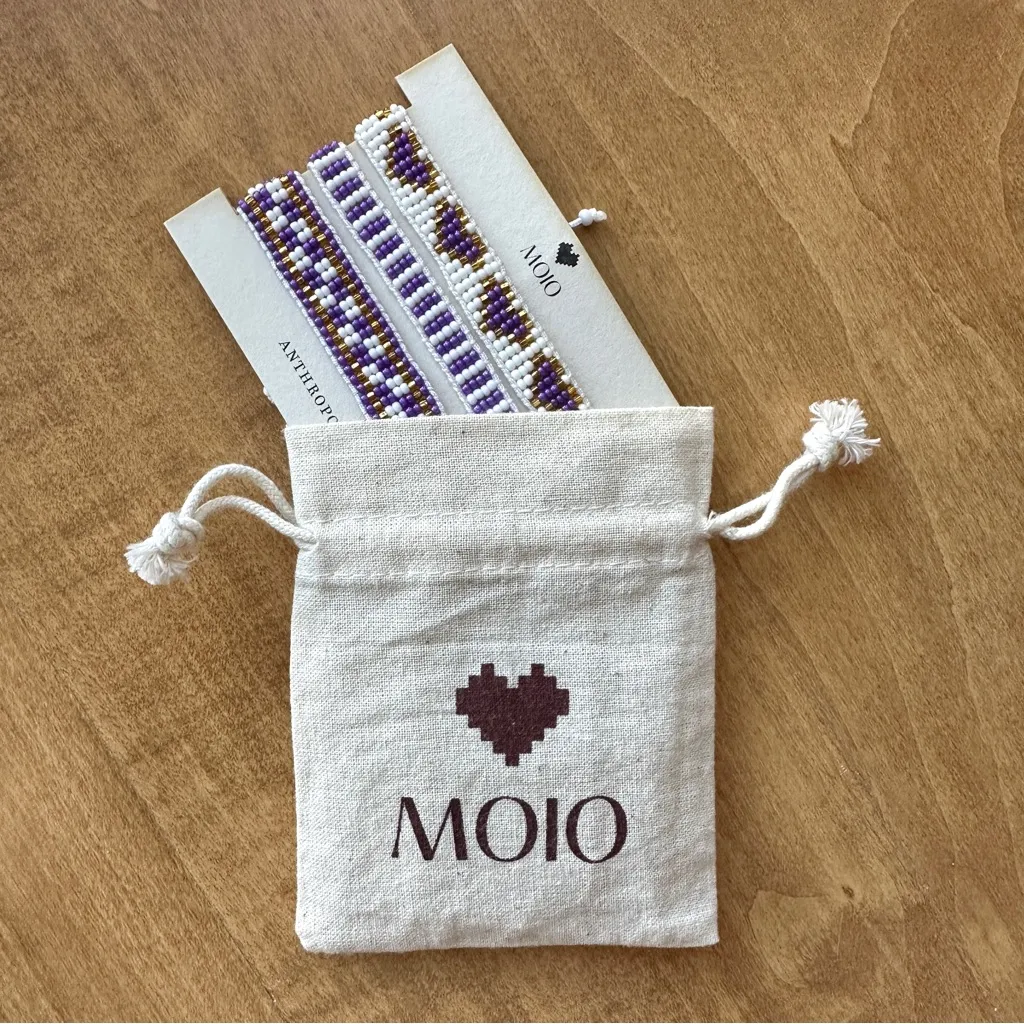 Moio Purple Trio Bracelets, Set of 3, Anthropologie Stocking Stuffer, NWT - Image 3