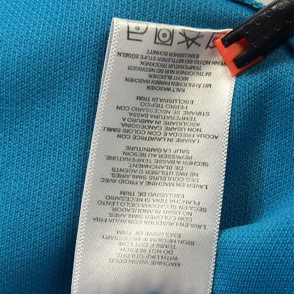 JustFab Zip Front High Low Blue Peplum Drop Waist Sleeveless Dress Womens M - Image 16