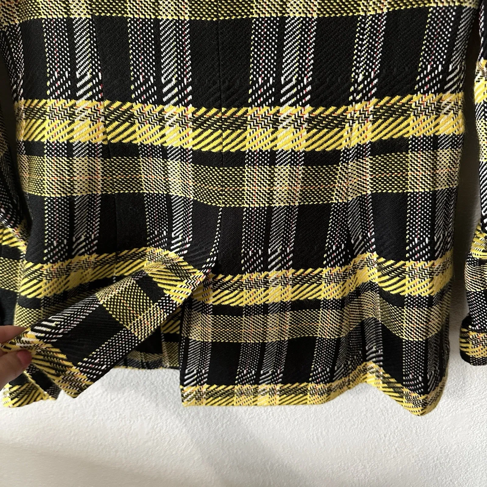 NEW Grey Lab Women's Small‎ Black Yellow Blazer Jacket Tweed Like Grunge Rocker - Image 6