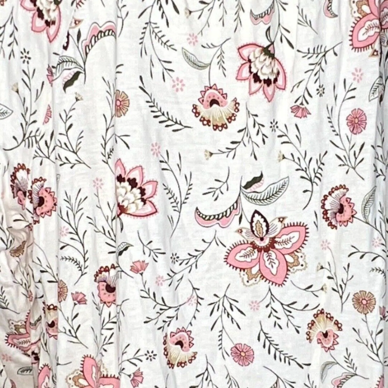 Old Navy Blouse Womens Large White‎ Pink Floral Top Boho Bohemian Cottagecore - Image 6