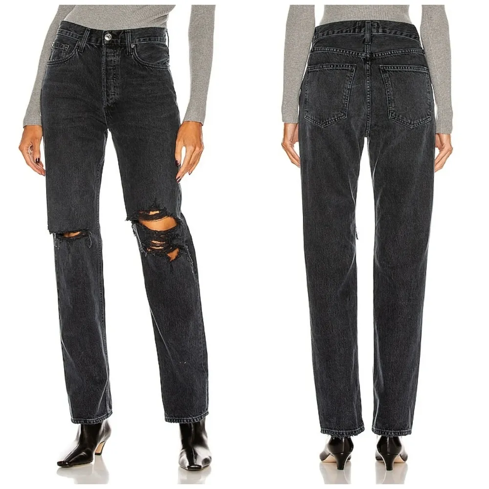 Agolde Lana Straight Black Jeans - Image 3