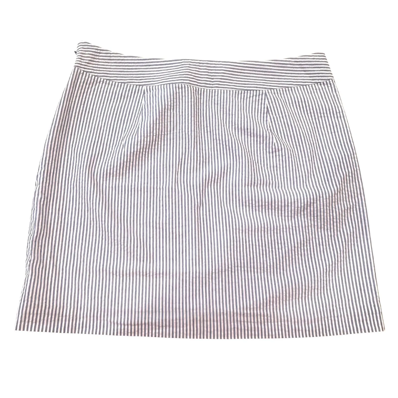 Vineyard Vines Seersucker Mini Skirt Women's 10 Blue Preppy Academia‎ Classic - Image 4