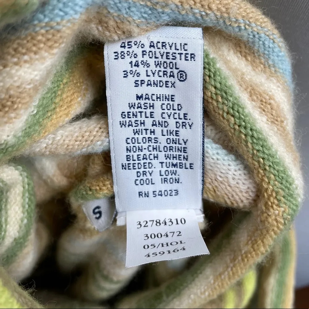 Gap Striped Cowl Neck Sweater, Green, Medium - Image 6