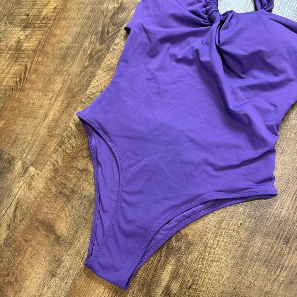 NWT ZARA Asymmetric Swimsuit Sz Small Purple One Piece One Shoulder - Image 7