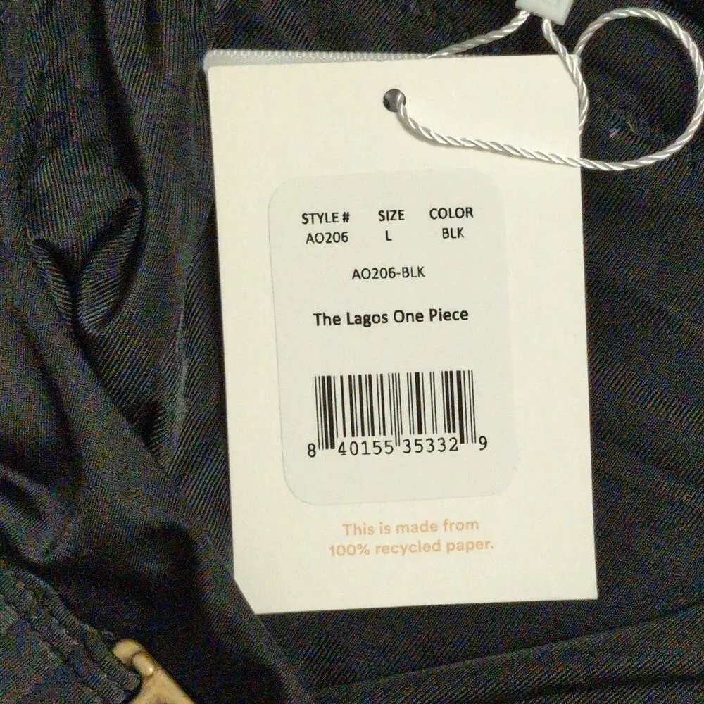 Andie The Lagos One Piece Black Halter Adjustable Cheeky Bottom L New - Image 11