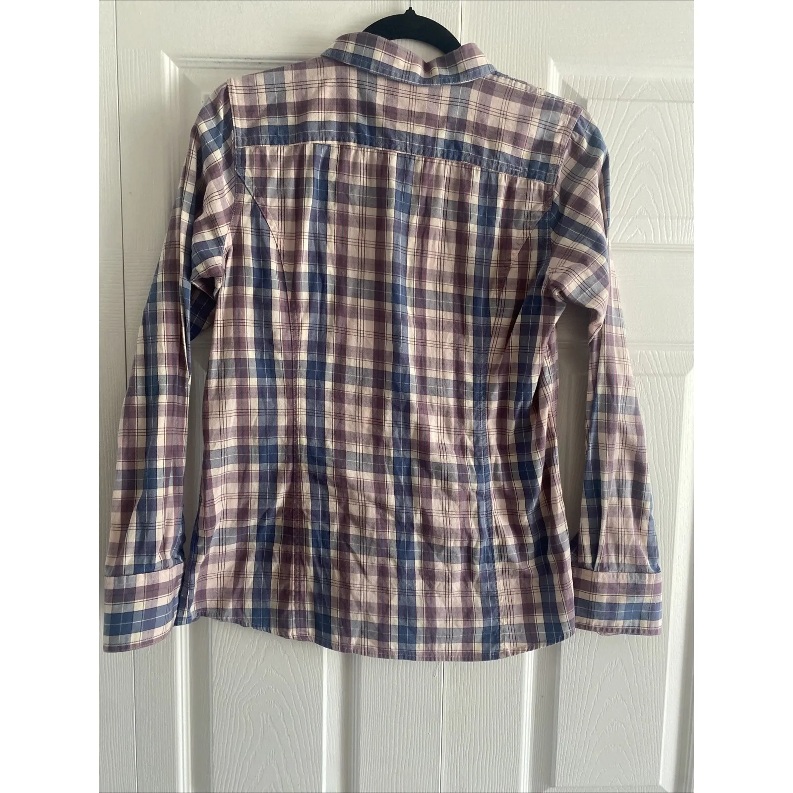 Ariat Womens Small Pink Plaid Button‎ Front Western Long Sleeve Work Rodeo - Image 6