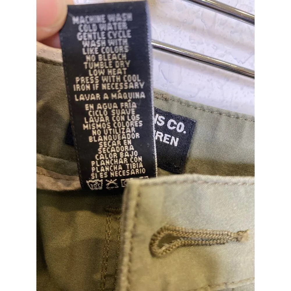 Polo Jeans Co Ralph Lauren Army Green Cuffed Cropped Khaki Pants Sz 10 VTG Y2K - Image 7