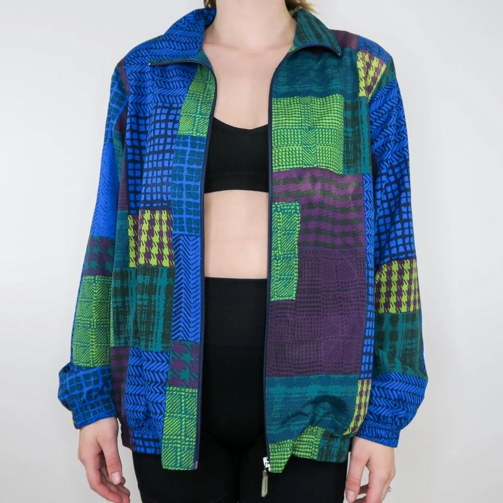 Vintage 90s Koret Sport Funky Geometric Windbreaker Jacket Size M - Image 4