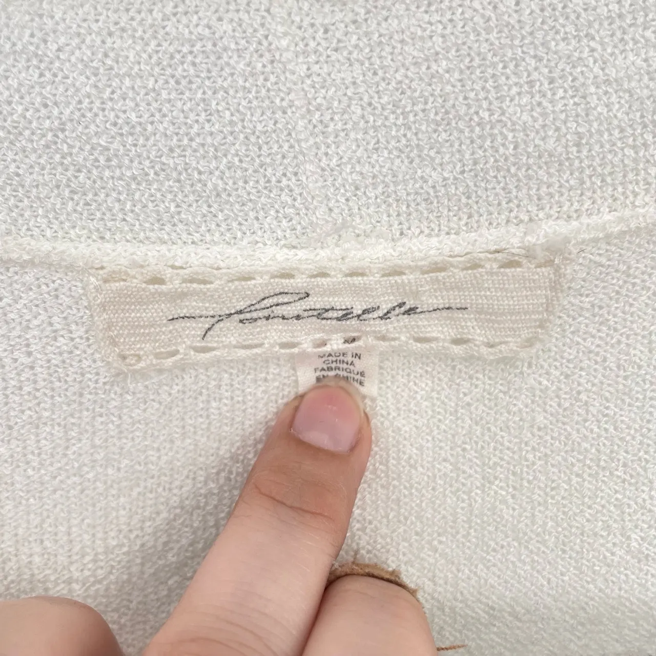 2/30$ Pointelle Womens Old Money Lightweight Cream 3/4 Sleeve Cardigan Medium‎ - Image 7