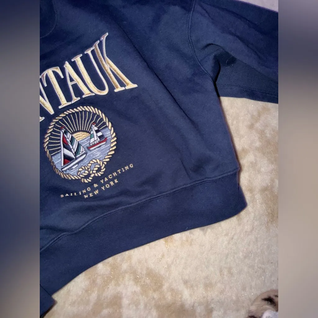 Abercrombie and Fitch Montauk embroidered crewneck $120 sold out winter casual - Image 5