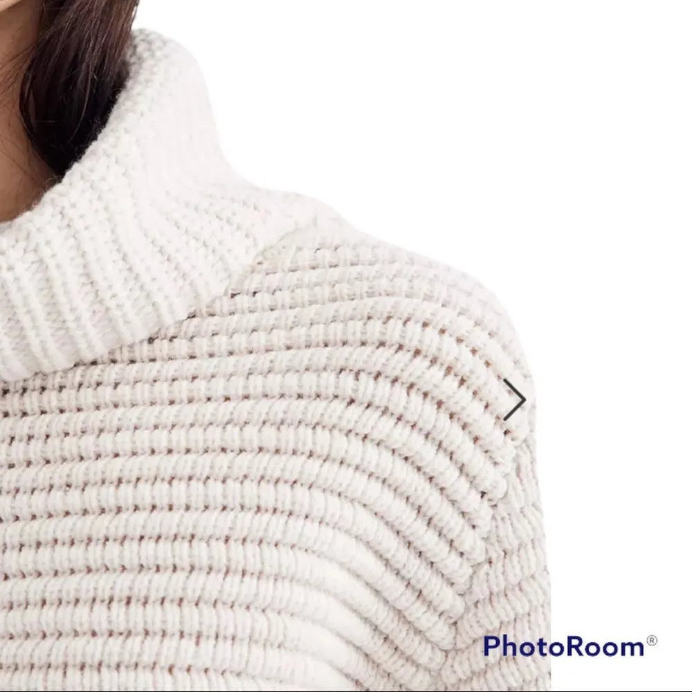 Madewell Side Button Turtleneck Chunky Merino Wool Blend Textured Sweater Sz XS - Image 6