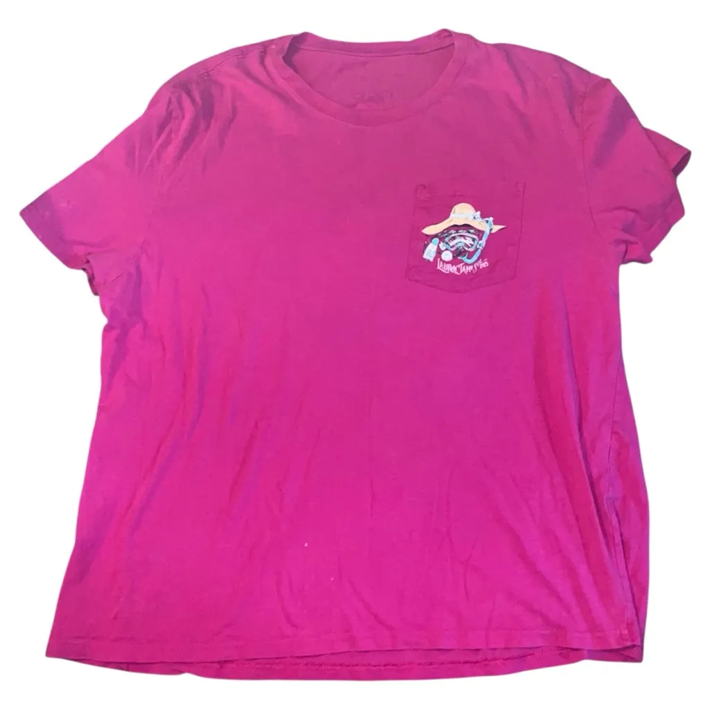 Lauren James T-Shirt "Beach Day Vacay" Women's Tee Lightweight Cotton Raspberry - Image 4