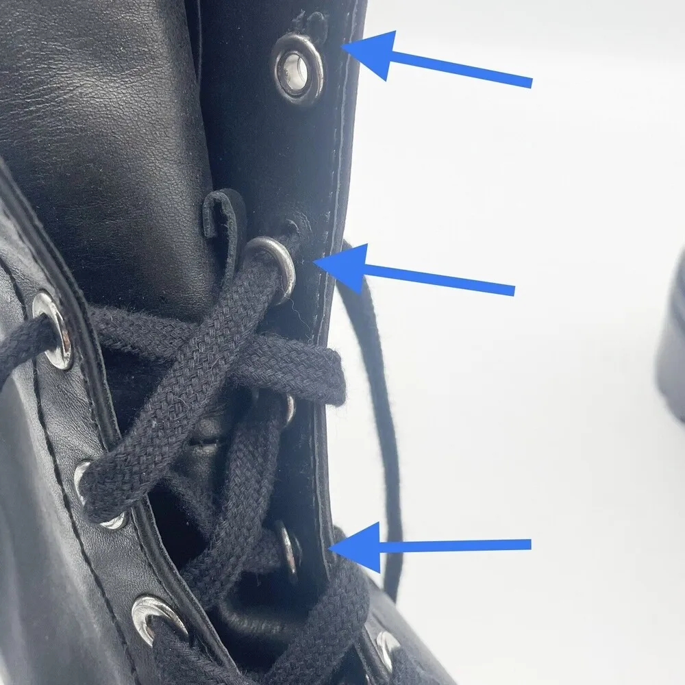 Schutz Maurissa Black Leather Lug Sole Lace-up Heeled Combat Boots Womens Size 8 - Image 15