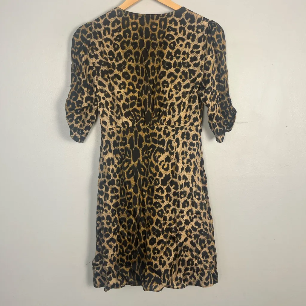 All saints kota leppo animal print dress Small viscose mini - Image 6