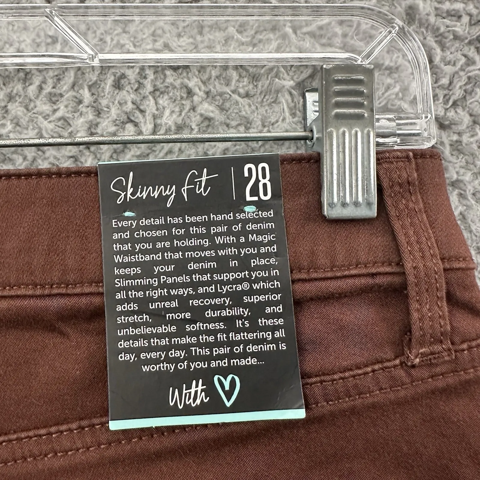 NWT Lularoe Skinny Fit Jeans Brown Stretch High‎ Rise Preppy Women's 28 x 28 - Image 3
