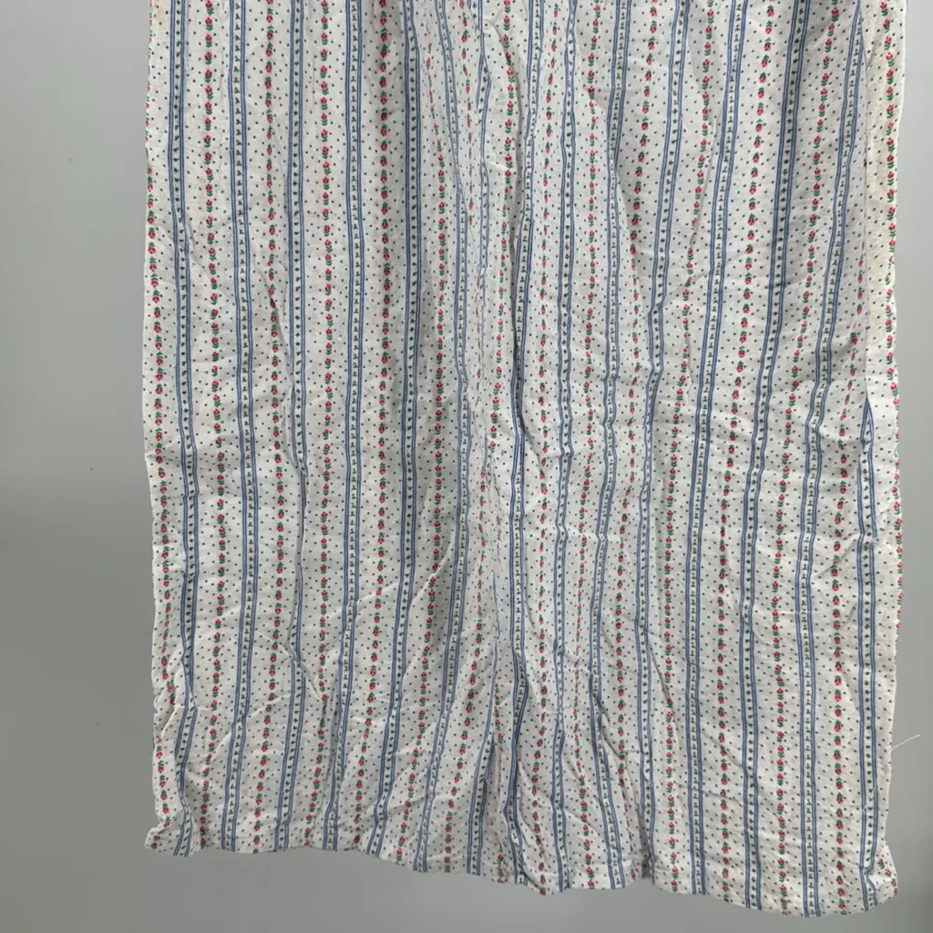 Private Moments lace trim cotton stripes roses floral nightgown full length M White Size M - Image 9