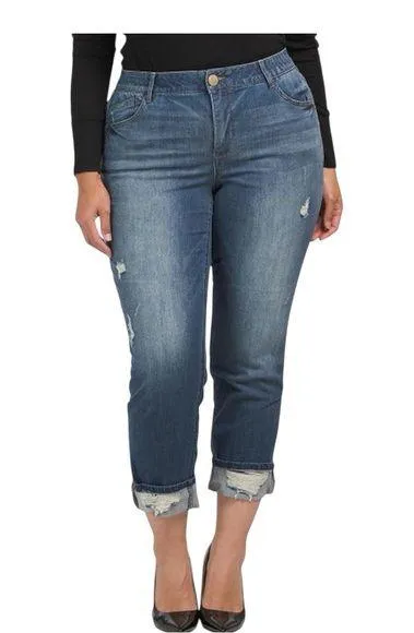 Democracy Women's Ab Solution High Rise Boyfriend Jeans Size 10 Blue B2352E3AU - Image 1