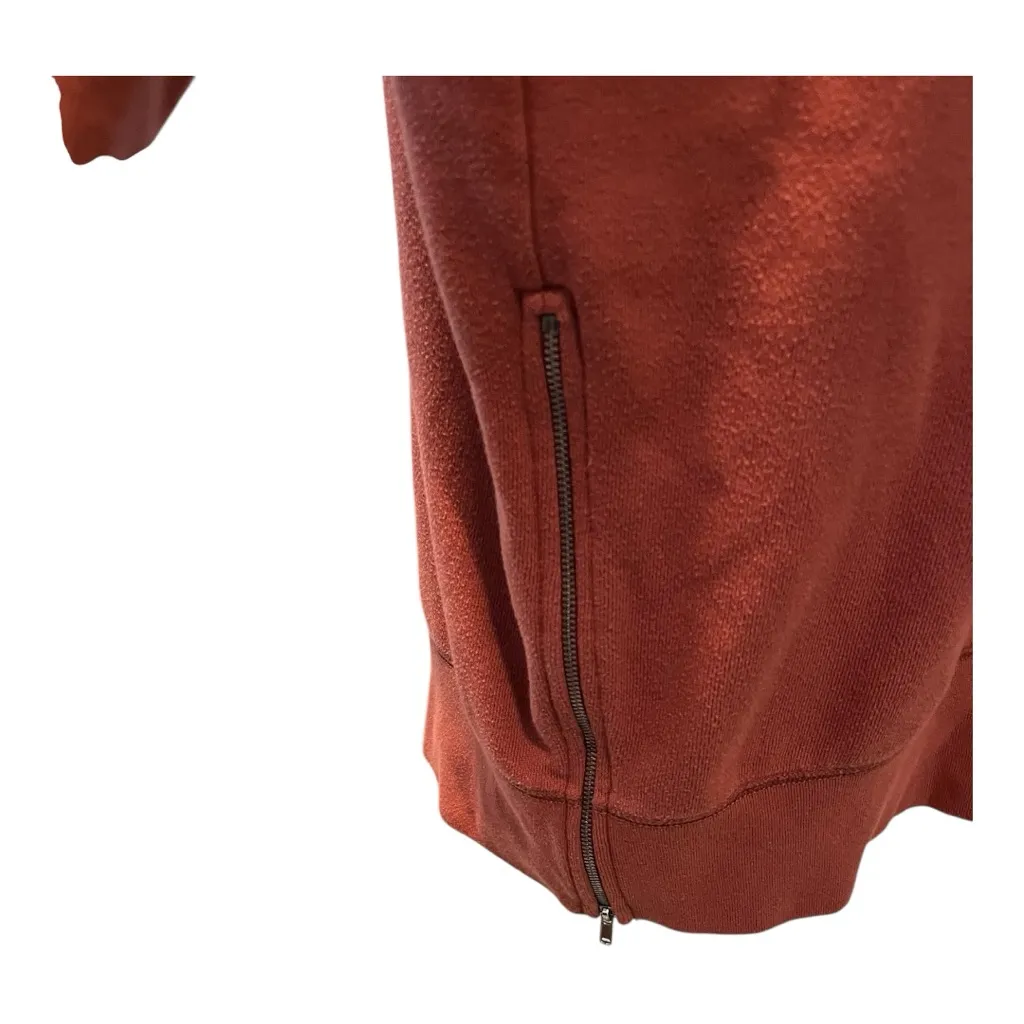 Aerie Side-Zip Hoodie Sweatshirt  Dark‎ Terracotta/ Warm Rust Color Size Small - Image 7