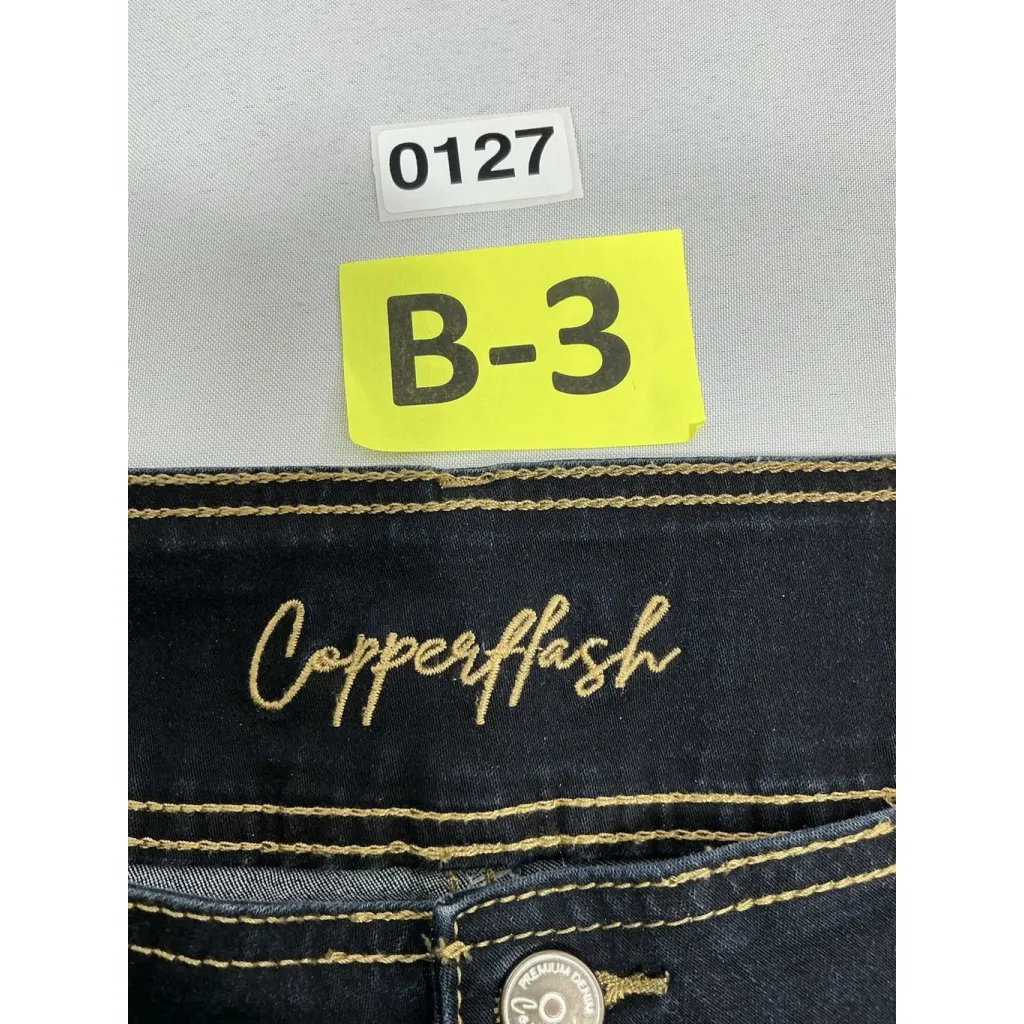 Womans Excellent Condition Copper Flash Dark Blue Jeans 12 0127/B - Image 3